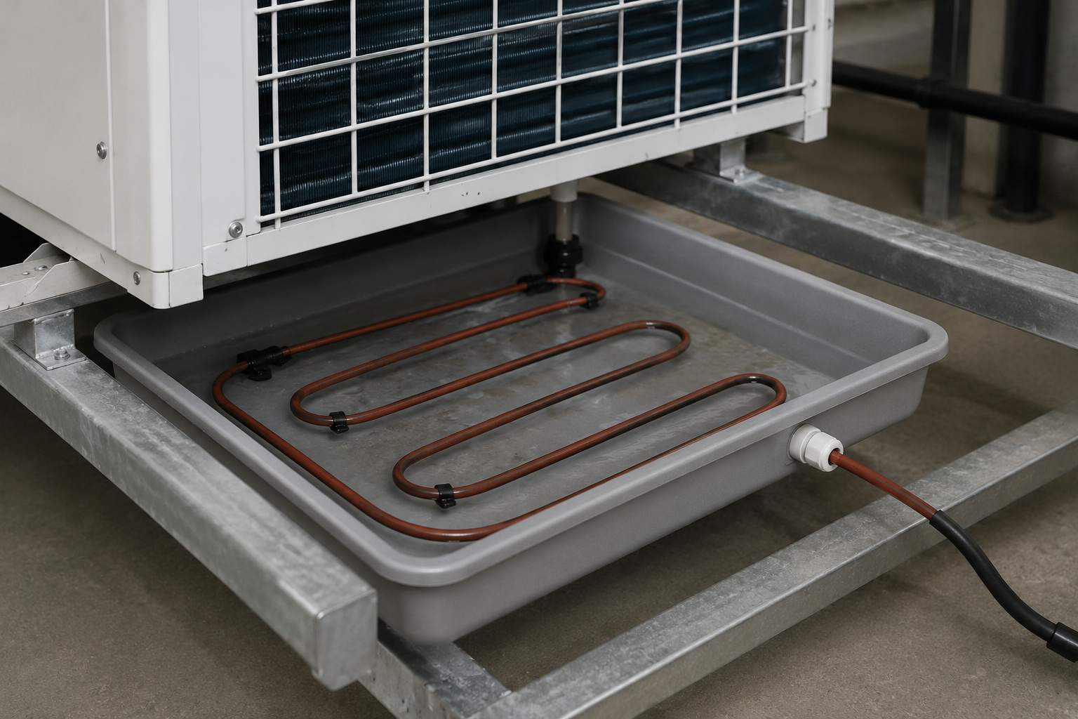 Câble chauffant TRACEBAC avec thermostat intégré pour bac à condensats de climatisation et réfrigération
