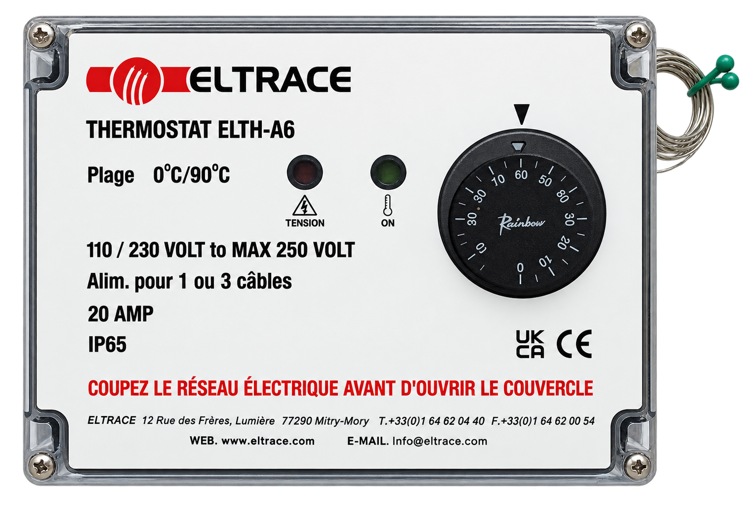 Thermostat ELTH-A6 ELTRACE Thermostat d'ambiance et de surface ELTH-A6 ELTRACE